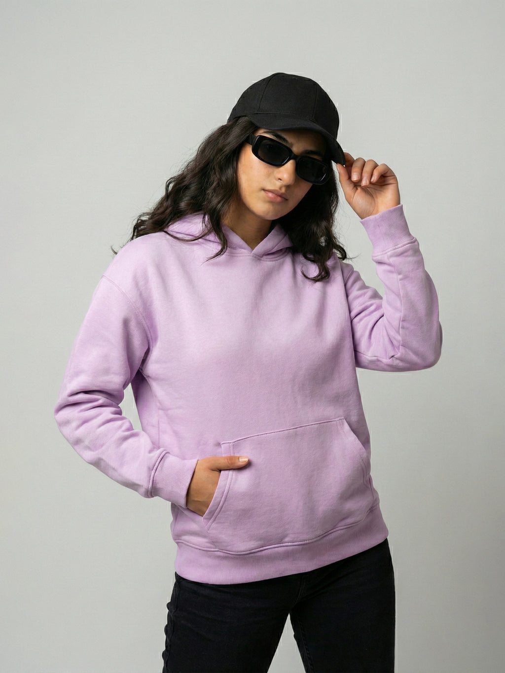 SOLID HOODIE LIGHT PURPLE
