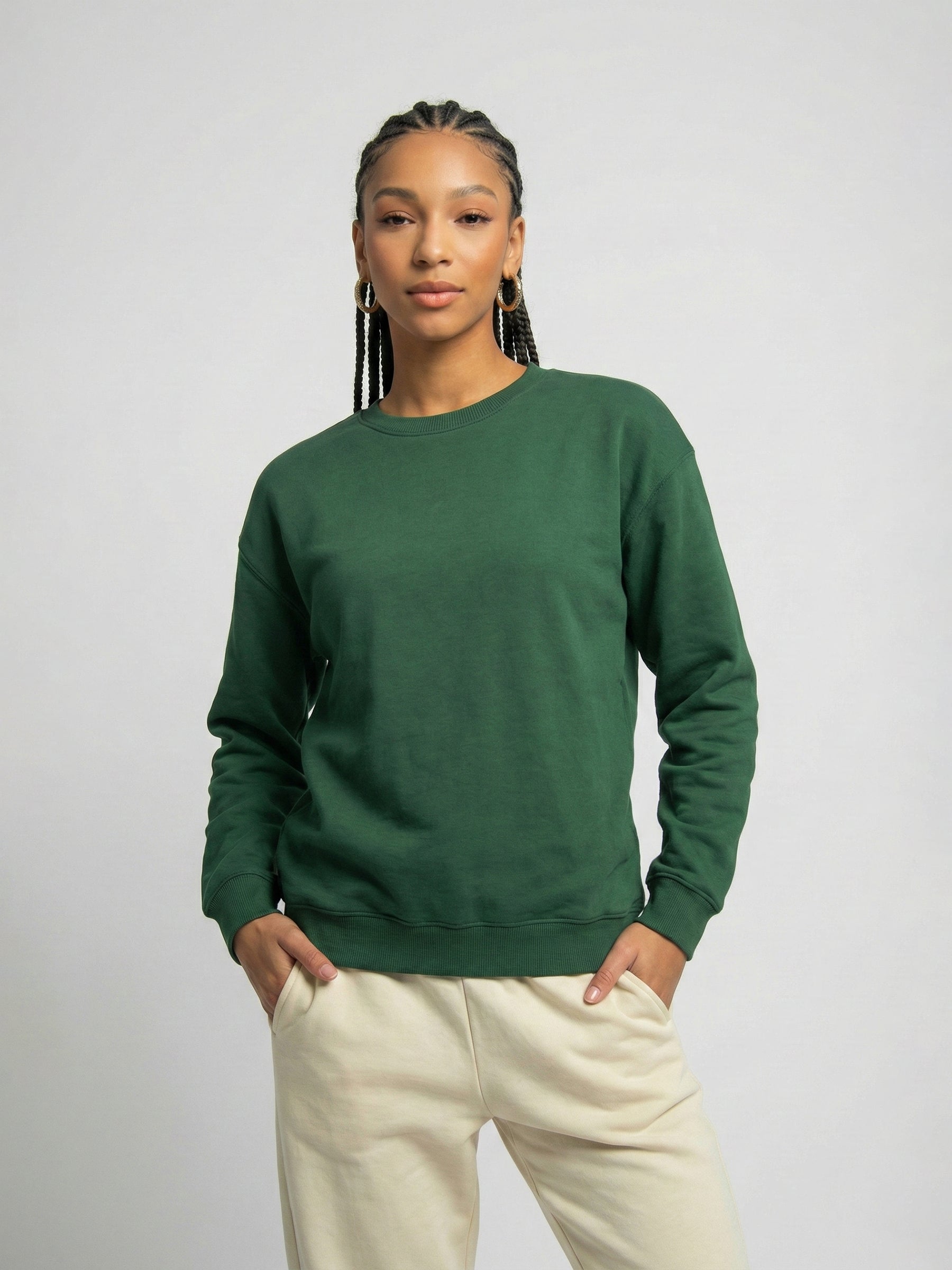 SOLID GREEN SWEATSHIRT