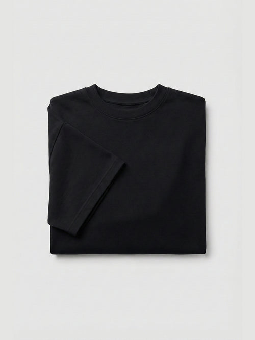SOLID  BLACK T SHIRT