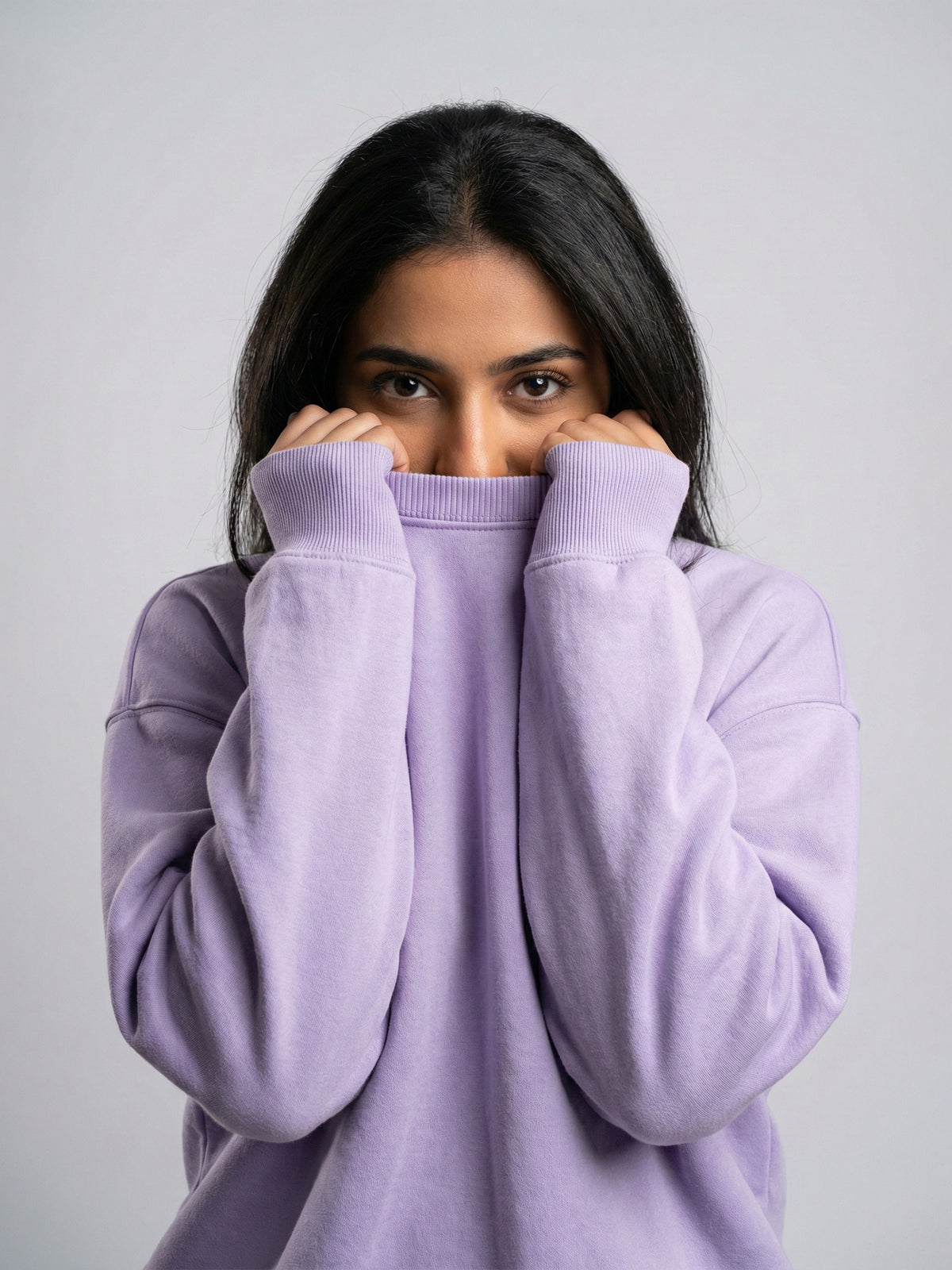 SOLID LIGHT PURPLE SWEATSHIRT