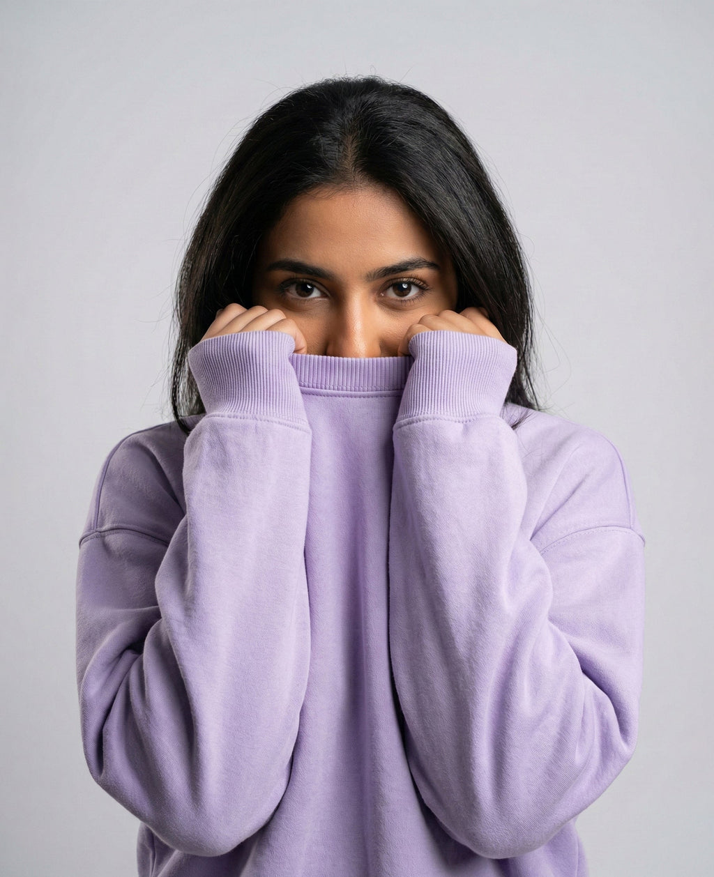 SOLID LIGHT PURPLE SWEATSHIRT