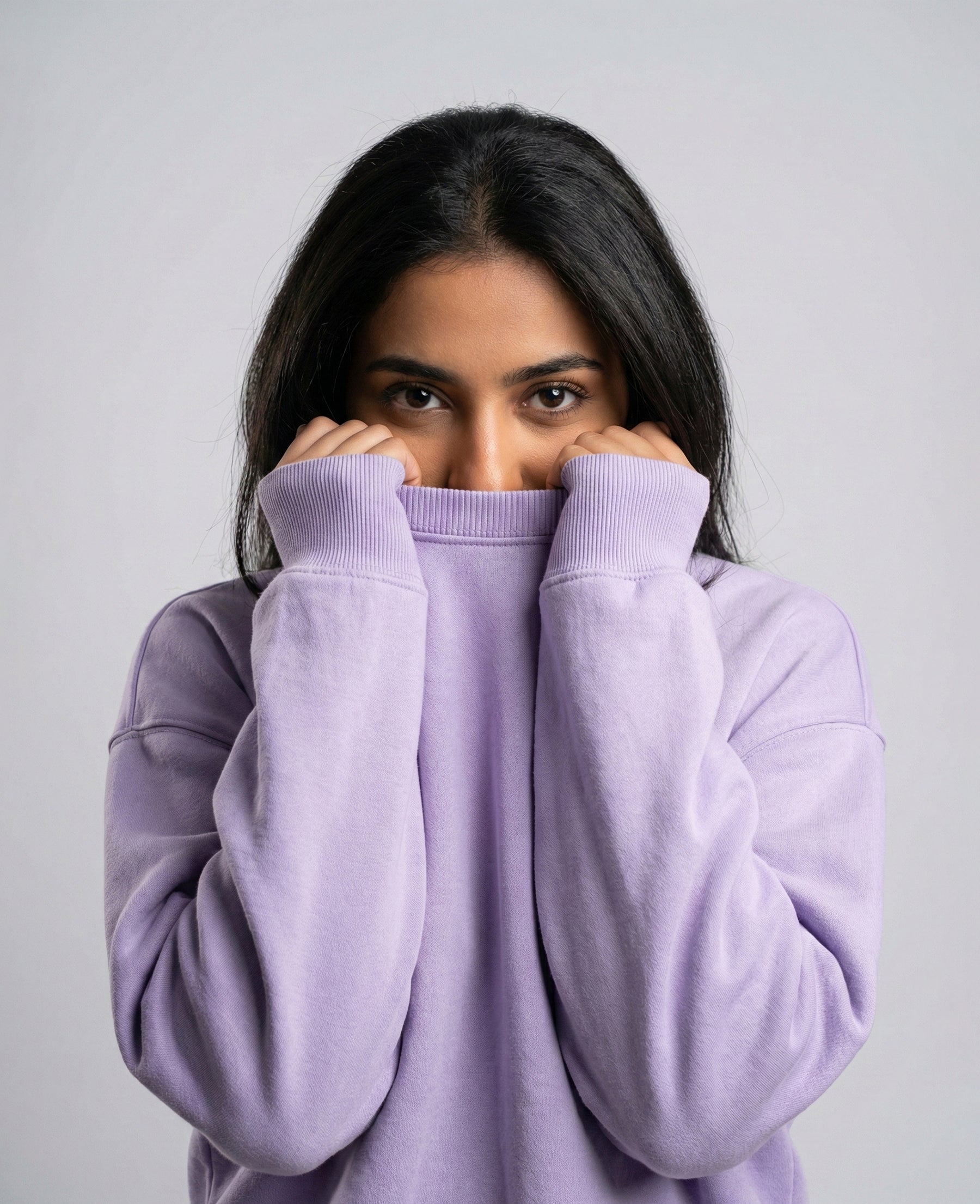 SOLID LIGHT PURPLE SWEATSHIRT
